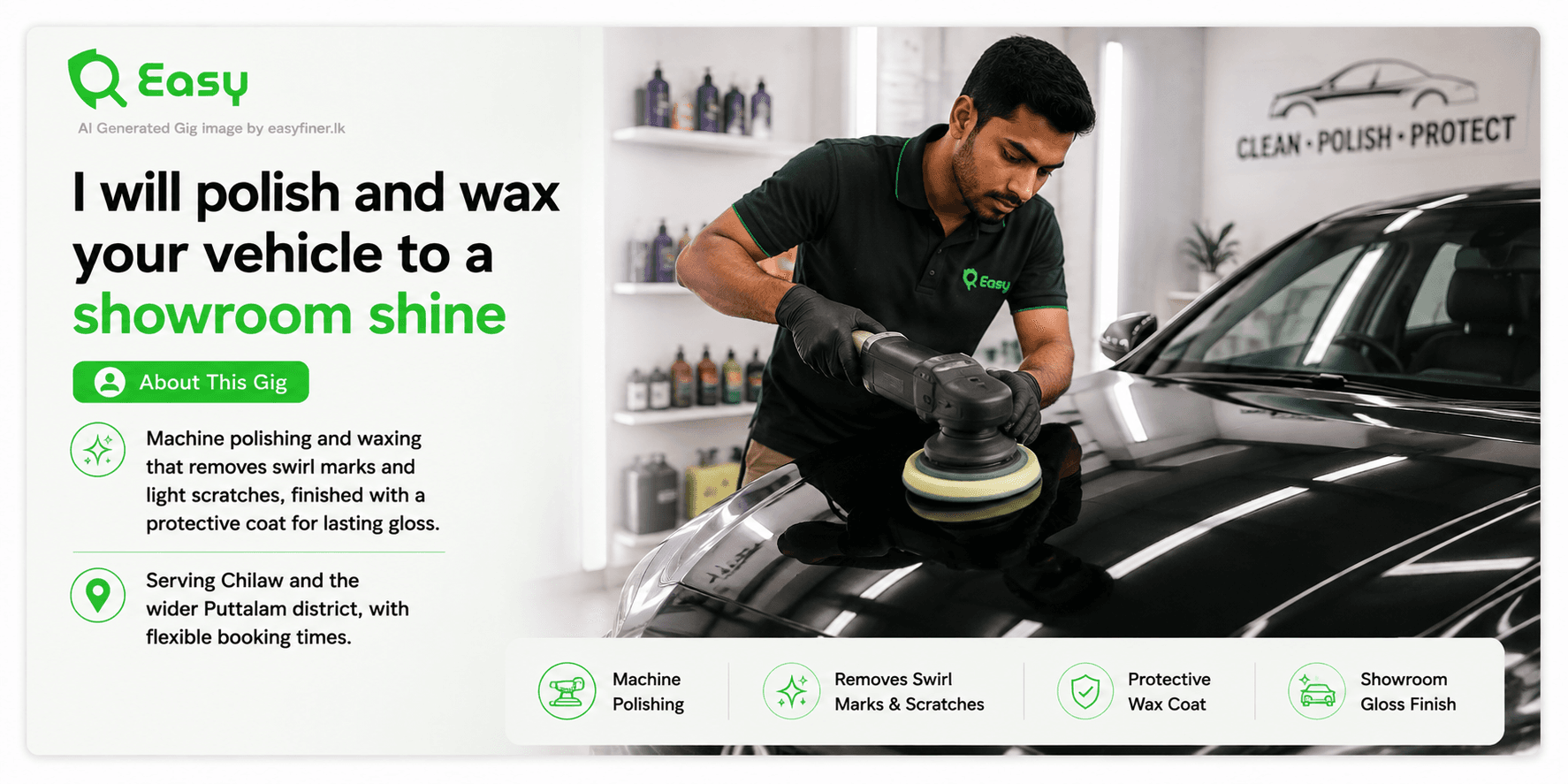 I will polish and wax your vehicle to a showroom shine